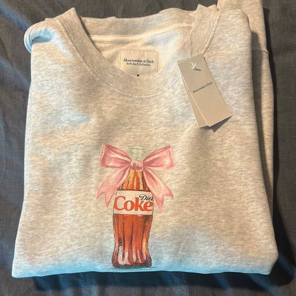 Abercrombie & Fitch Gray Sweatshirt with Pink Bow Design